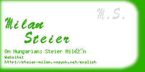 milan steier business card